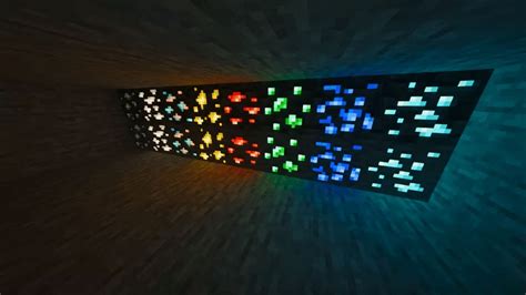 Minecraft glowing ores shader  16x Minecraft 1
